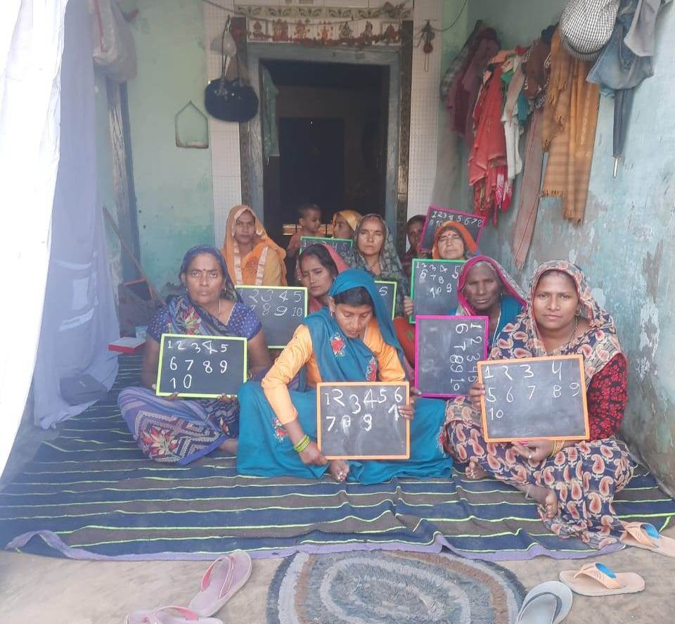 Shiksha Plus Learners with their Slates